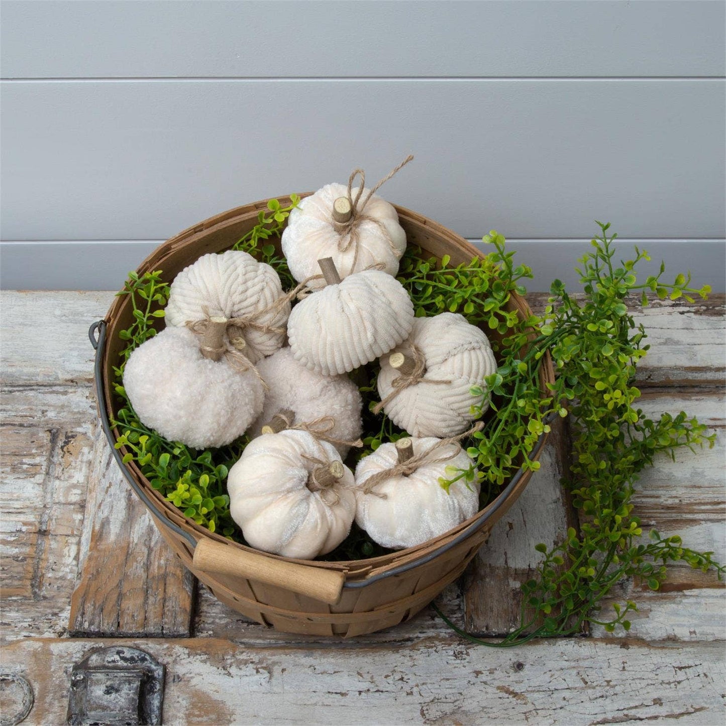 Creamy Soft Fabric Pumpkins (Set Of 9)