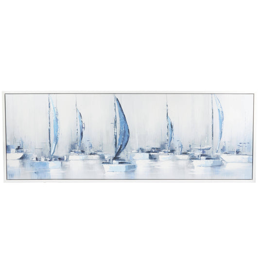 Coastal Blue Canvas Framed Wall Art