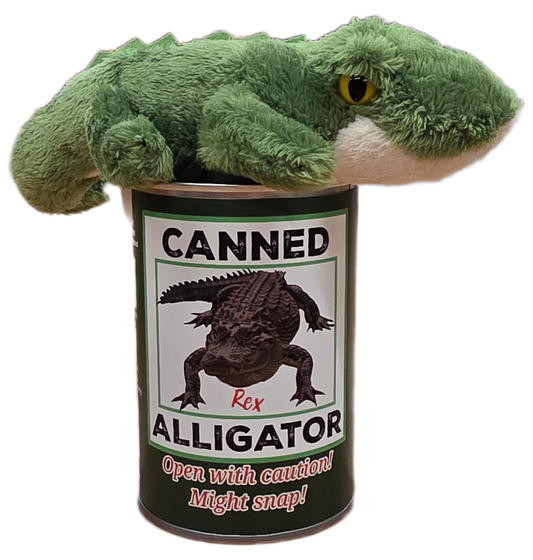 Rex the Canned Alligator | Stuffed Animal Plush w/Jokes: Pop Top Lid