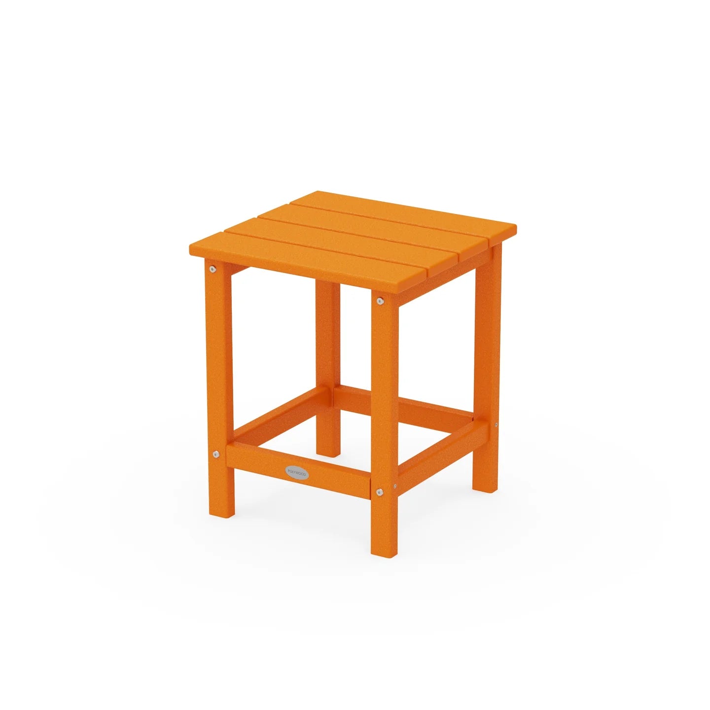 Polywood Long Island 18in Side Table in Tangerine