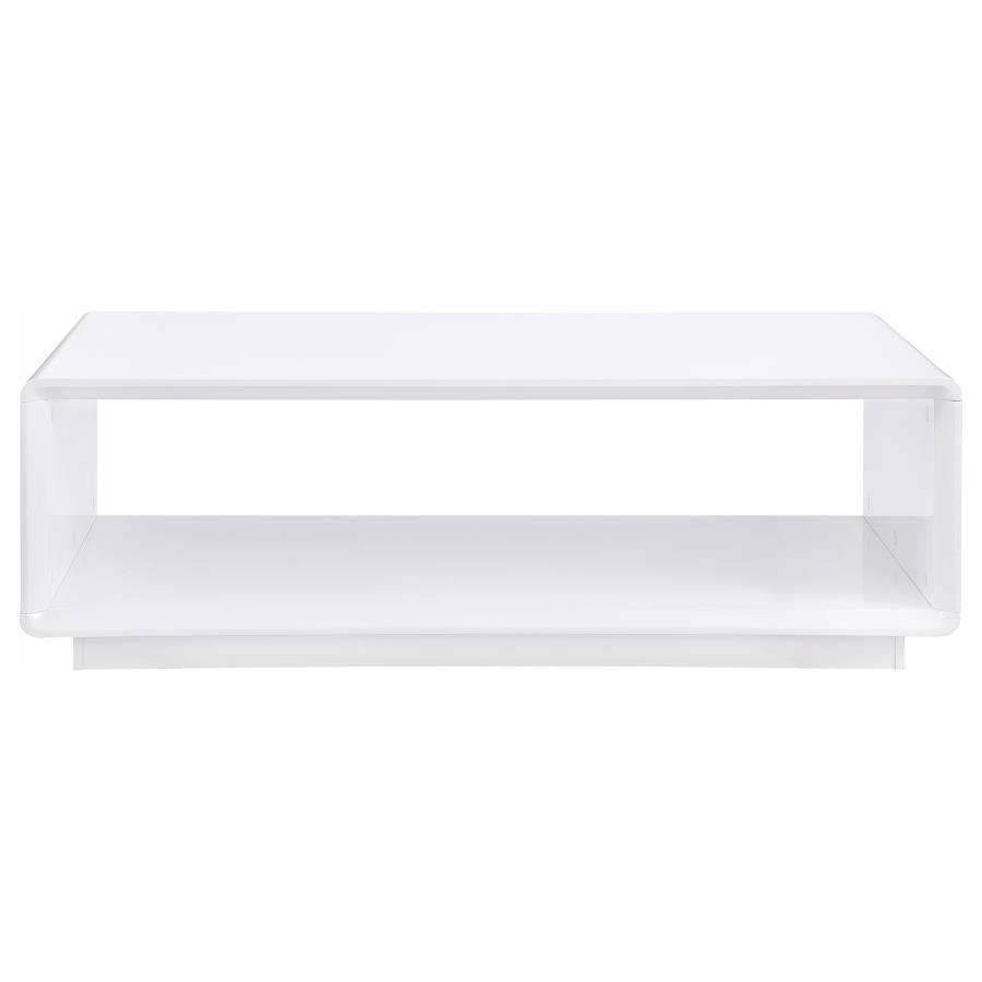 Paseo - Rectangular Cocktail Coffee Table - White High Gloss