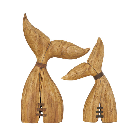 Nautical Brown Wood Sculpture Set
