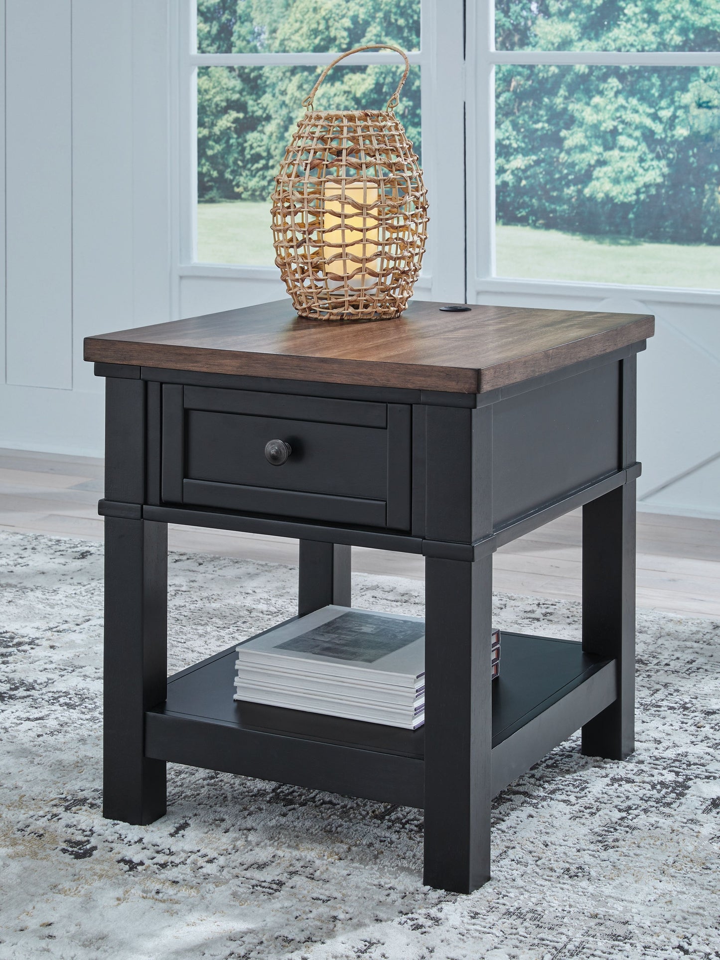 Wildenauer - Brown / Black - Rectangular End Table