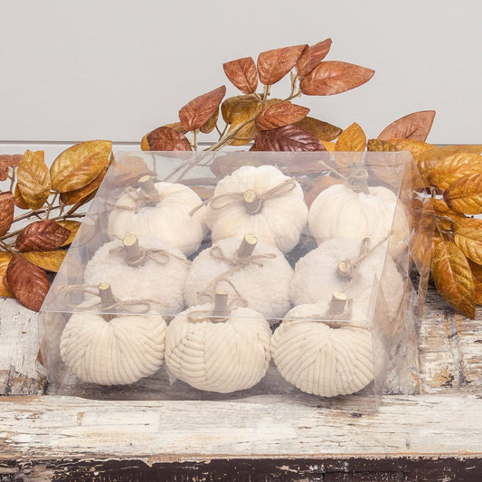 Creamy Soft Fabric Pumpkins (Set Of 9)