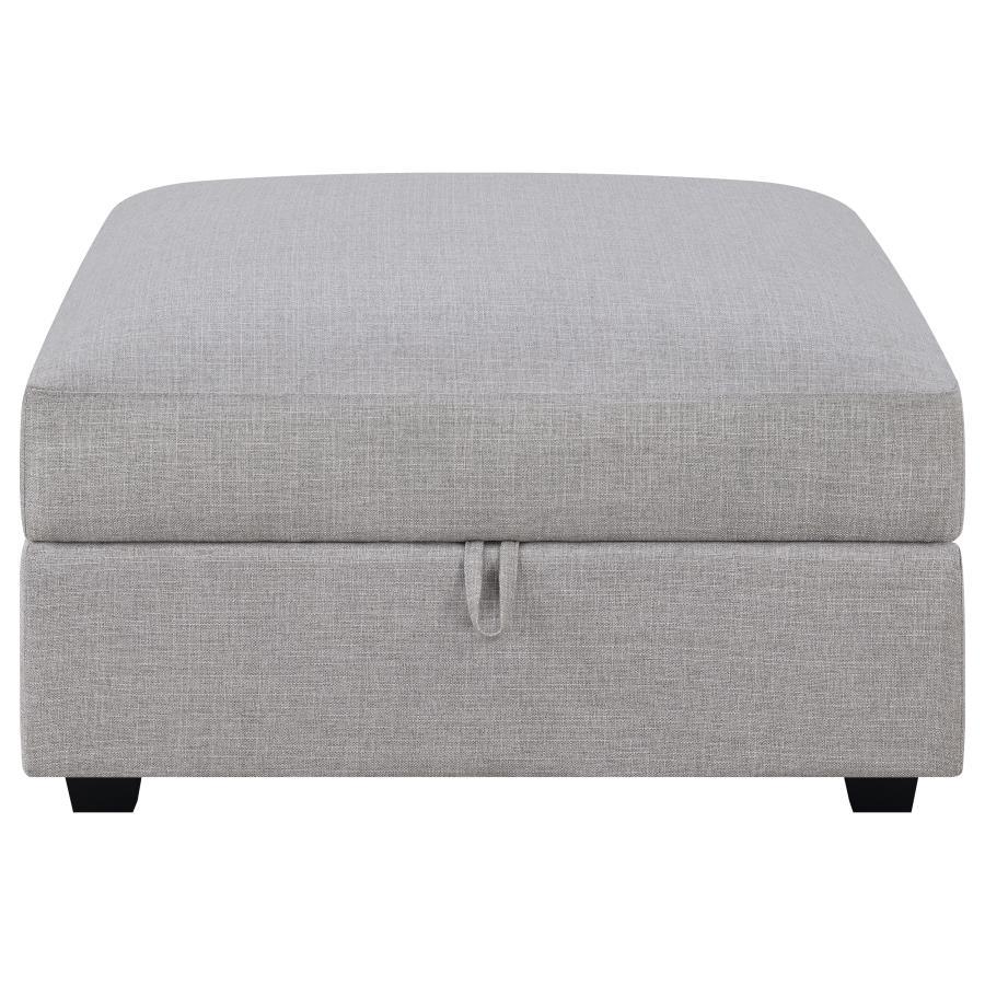 Cambria - Square Upholstered Storage Ottoman - Gray