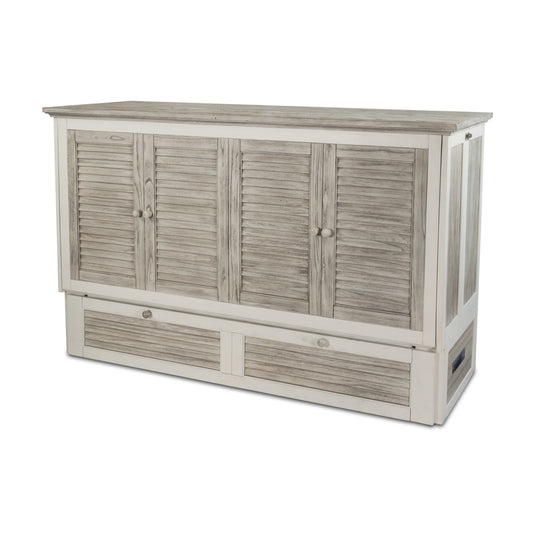 Islamorada Queen Cabinet Murphy Bed with Memory Foam Mattress. Dapple Grey finish