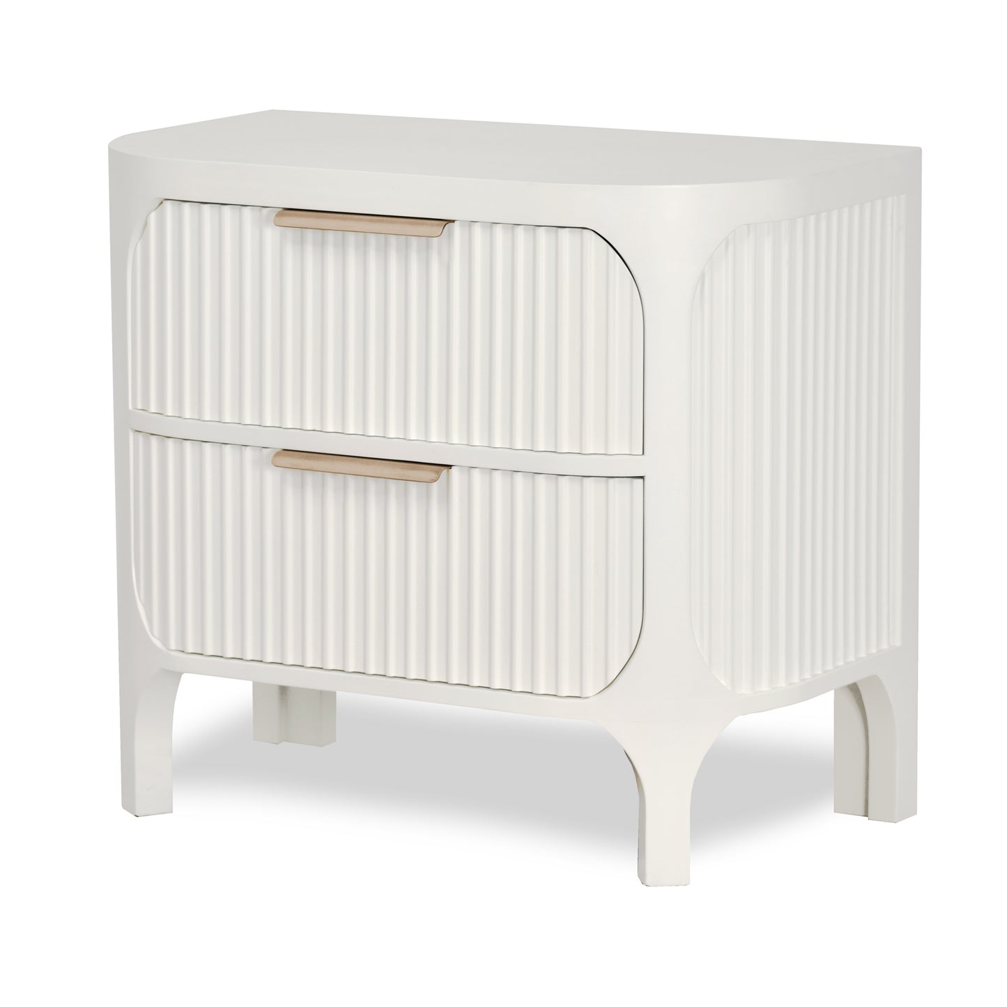 Montauk 2-Drawer Solidwood Nightstand w/ Power/USB Timeless Clean White Finsh