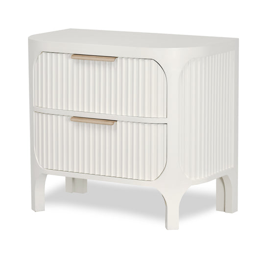 Montauk 2-Drawer Solidwood Nightstand w/ Power/USB Timeless Clean White Finsh