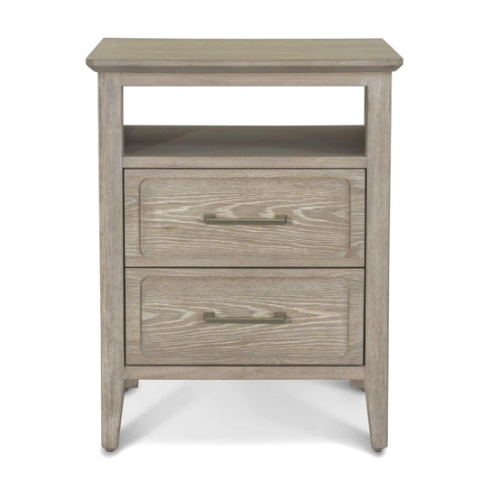 Cape May 2 Drawer Nightstand with USB A + C Glazed Driftwood Finish