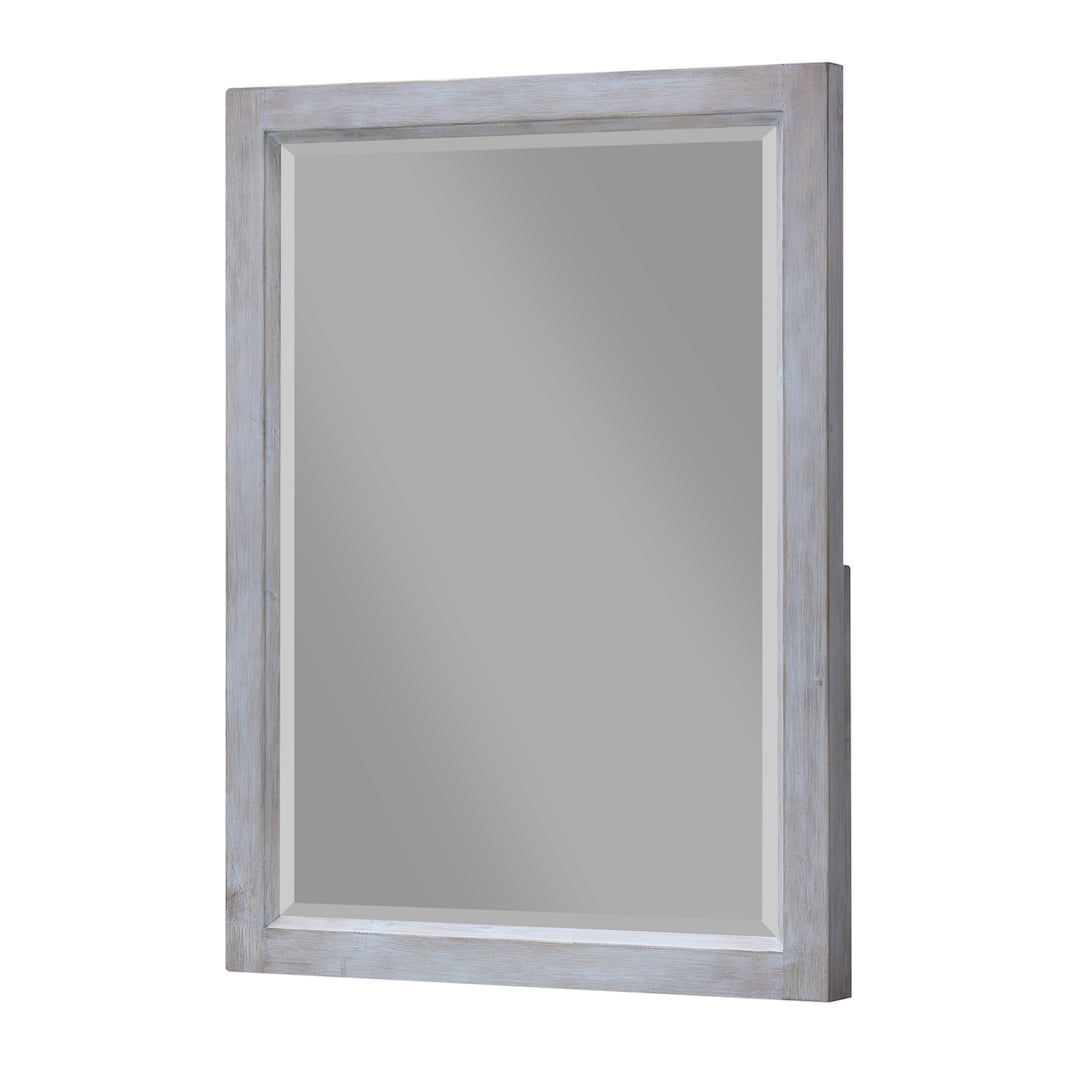 Geneva Rectangular Mirror with Elegant Distressed Grey White Finish