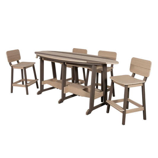 Beaver Dam 8' Surf-Aira Table w/ 6 Saddle Stool with Back