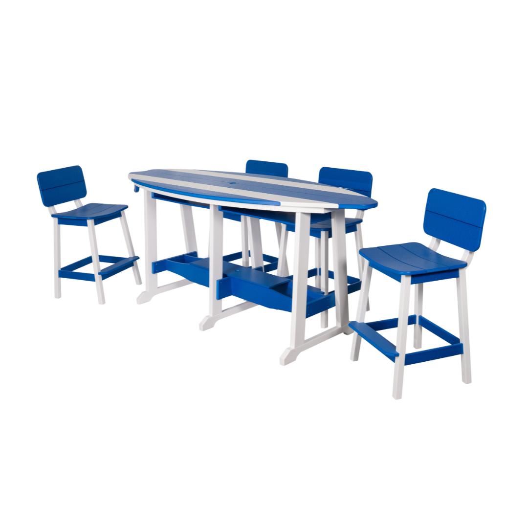 Beaver Dam 8' Surf-Aira Table w/ 6 Saddle Stool with Back