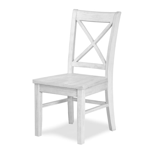 Surfside Solidwood X-back Dining Chair Weathered White Finish (2 Chairs Included)
