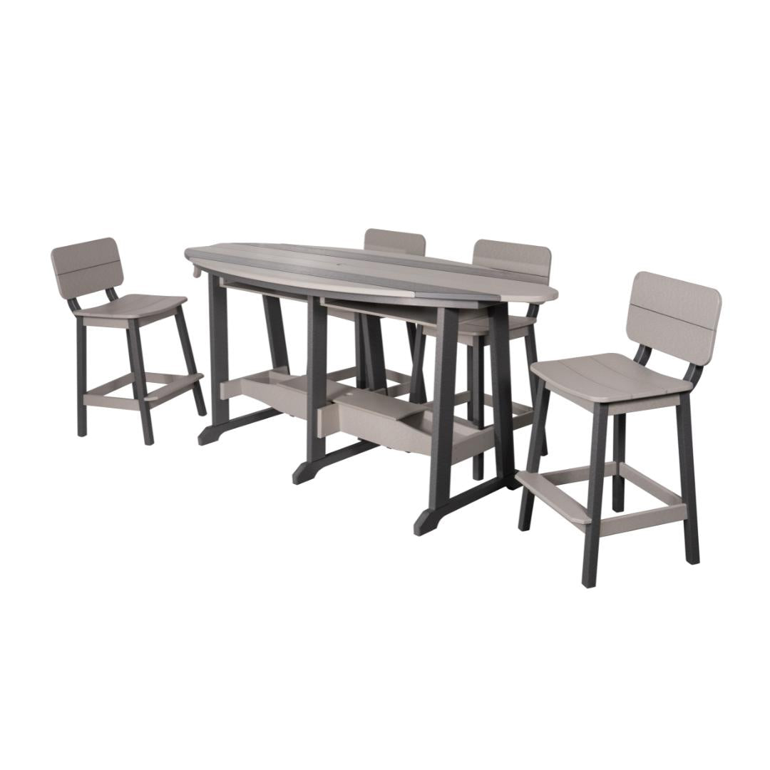 Beaver Dam 8' Surf-Aira Table w/ 6 Saddle Stool with Back