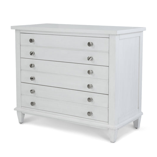 Point Breeze 3 Drawer 3 Drawer Chest Fresh White Finish with Soft Grey Glaze