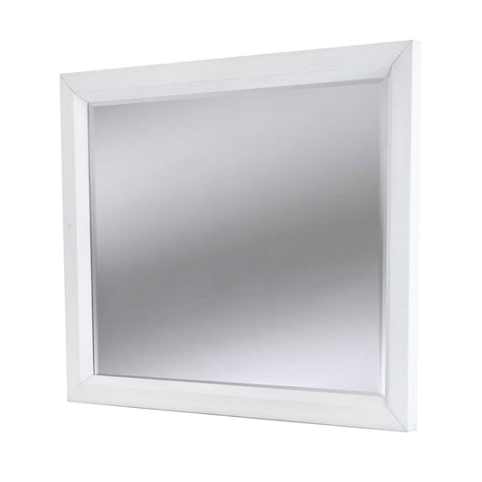 Point Breeze Mirror Fresh White Finish with Soft Grey Glaze