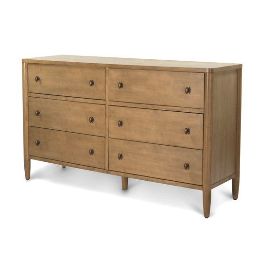 Chatham 6 Drawer Dresser. Warm Maple Finish