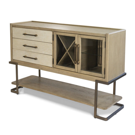 Rio Vista 61" Credenza and wine rack. Muted Earth Tones and Clay Finish