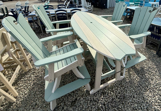 Beaver Dam 8' Surf-Aira Table w/4 OceanWavz Swivel Chairs