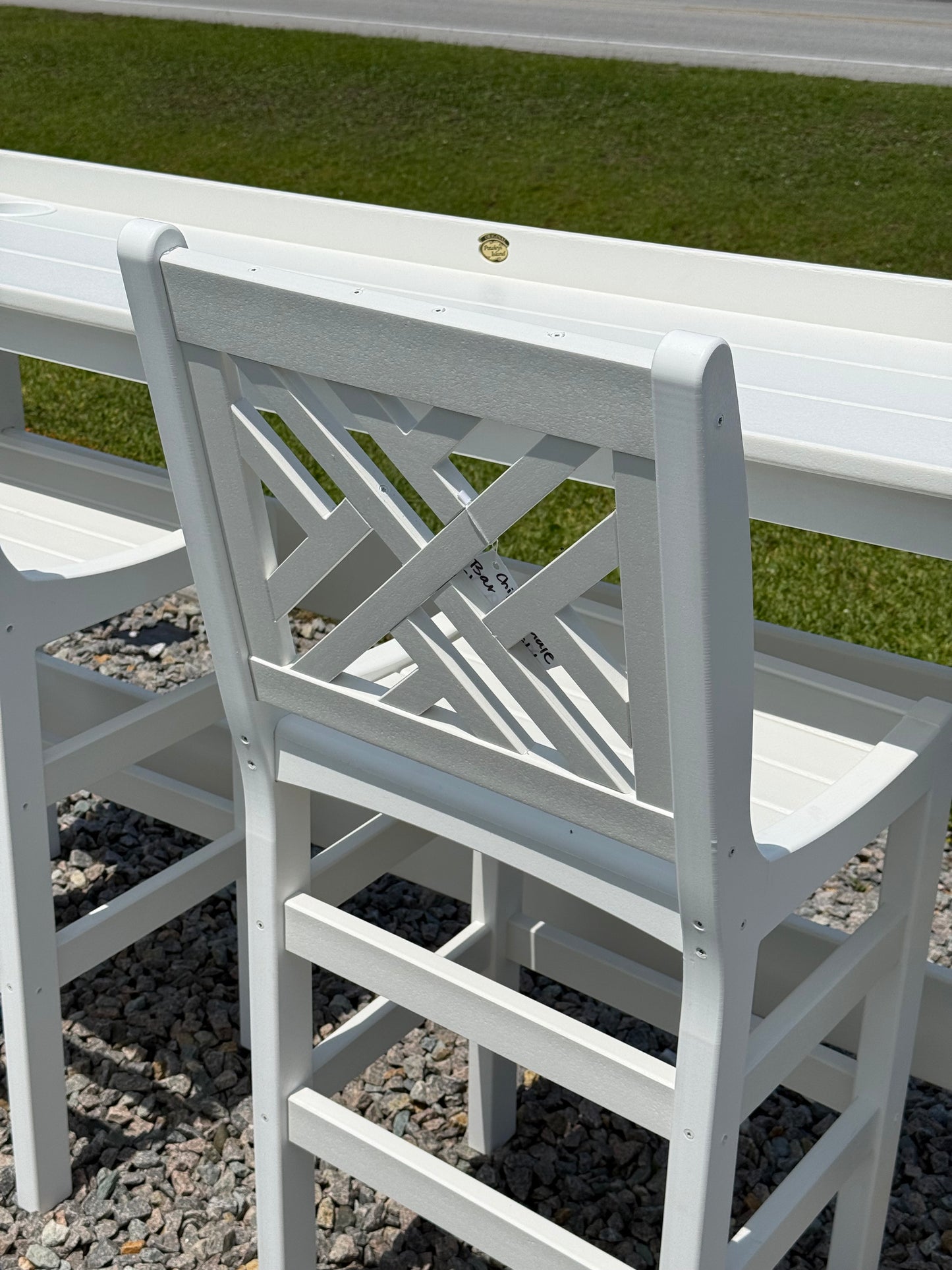 Pawley's Island Chippendale Bar Height Chairs in White