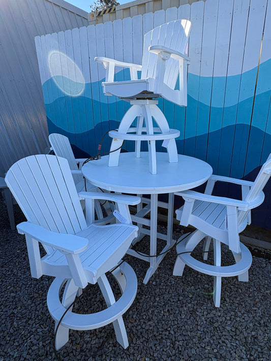 Kings Casual 48" Round Bar Table Set w/4 Swivel Chairs