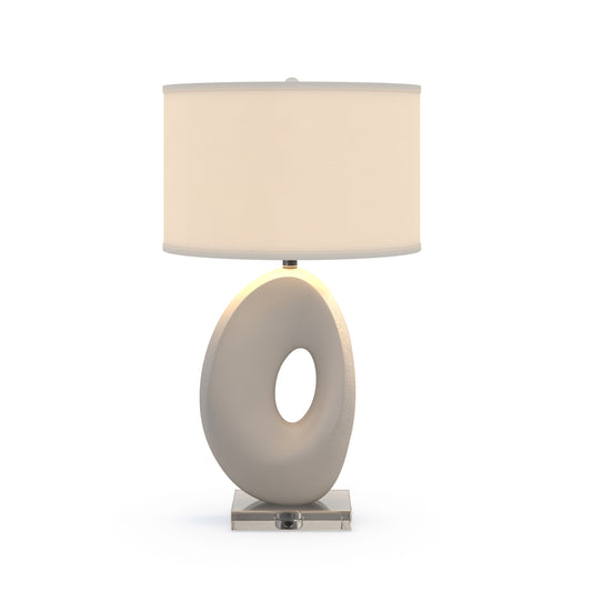 Eva, 30" Organic White Resin Table Lamp (Single, Sculptural Modern Style)
