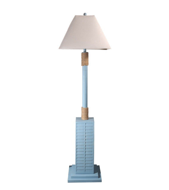 Lux Lighting 63'' Coastal Blue Shutter Floor Lamp - 3 Way Switch