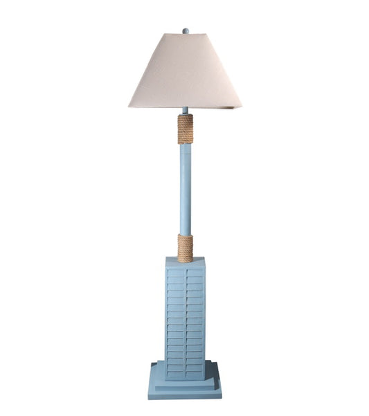 Lux Lighting 63'' Coastal Blue Shutter Floor Lamp - 3 Way Switch