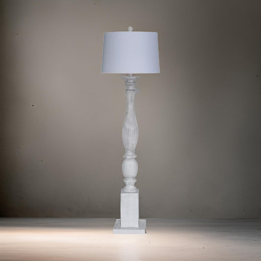 Lux Lighting 63'' Classic White Washed Coastal Floor Lamp - Classy Transitional - 3-Way Switch