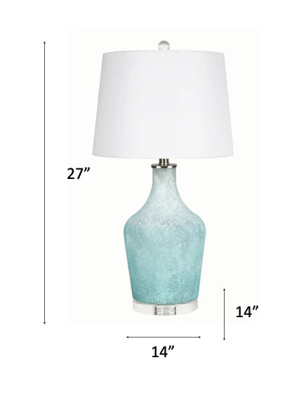 Mist Aqua Glass Table Lamp