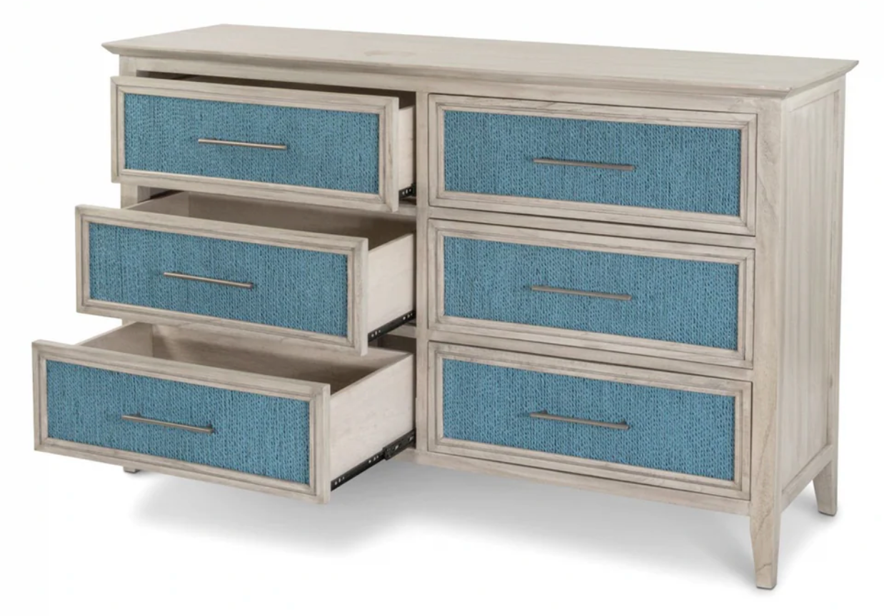 Ocean Isles 6 Drawer Woven Dresser