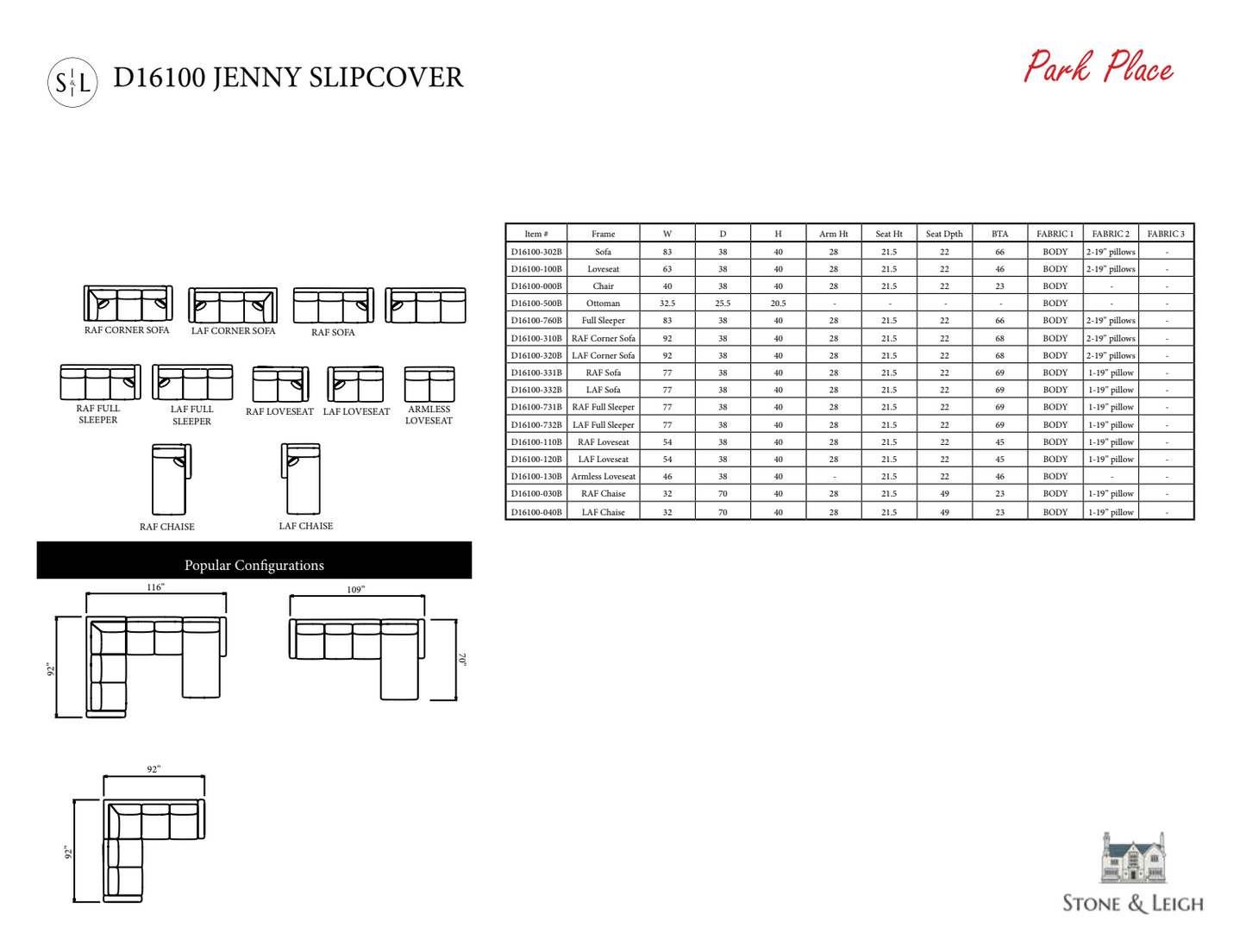 The Jenny Collection and Jenny Slipcover Collection