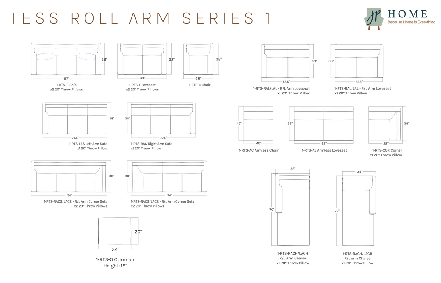 Tess Roll Arm Series