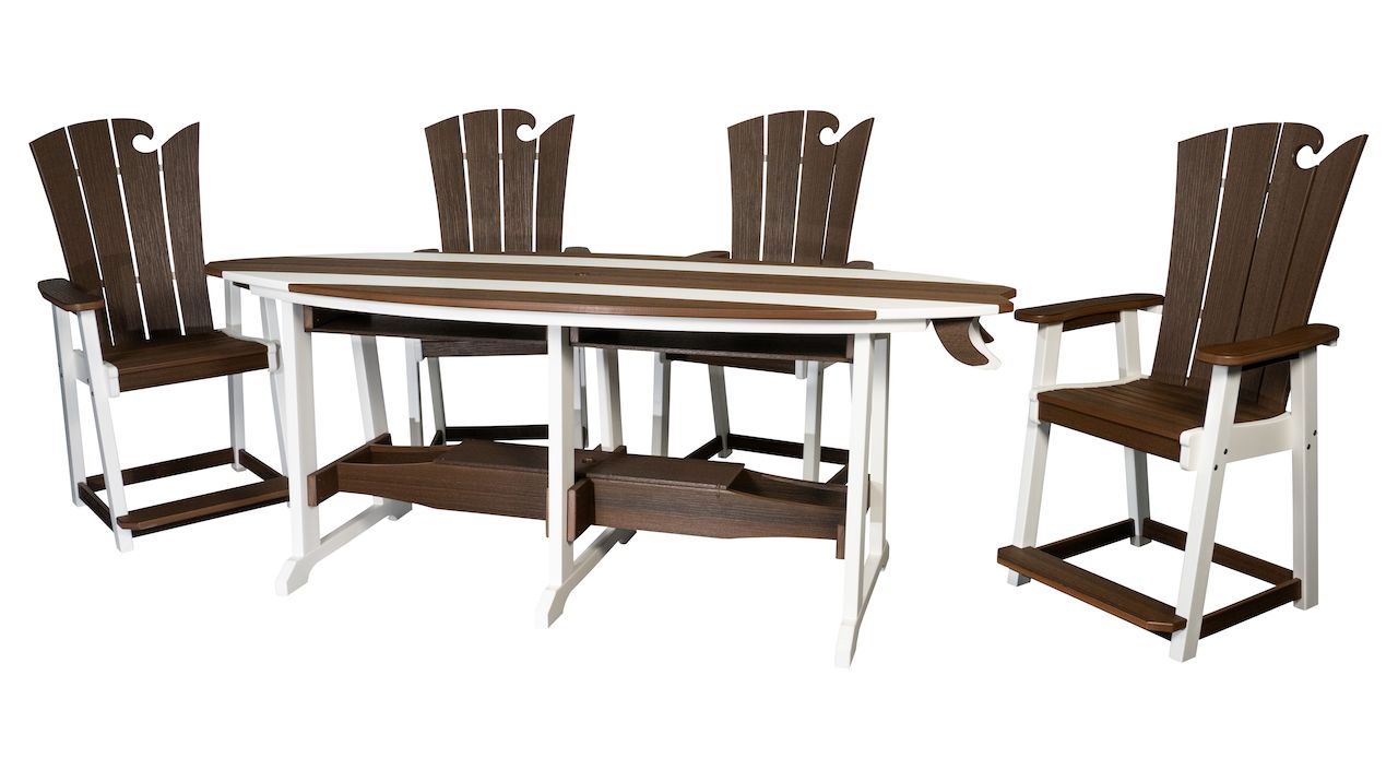 Beaver Dam 8' Surf-Aira Table w/ 6 OceanWavz Chairs