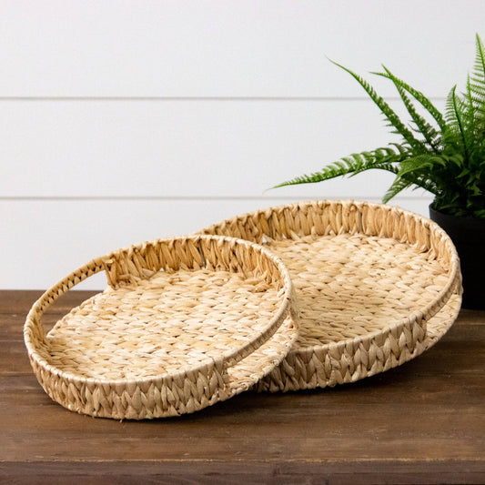 Round Seagrass Trays (Set of 2)