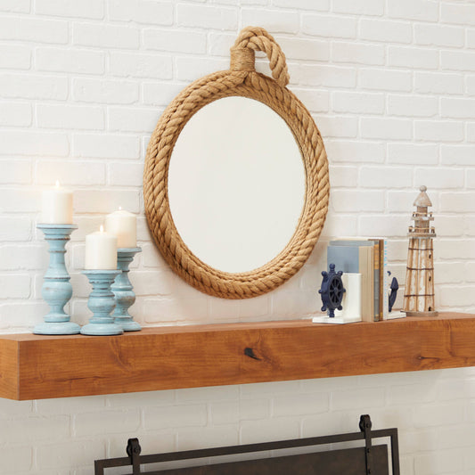 Coastal Brown Jute Rope Wall Mirror