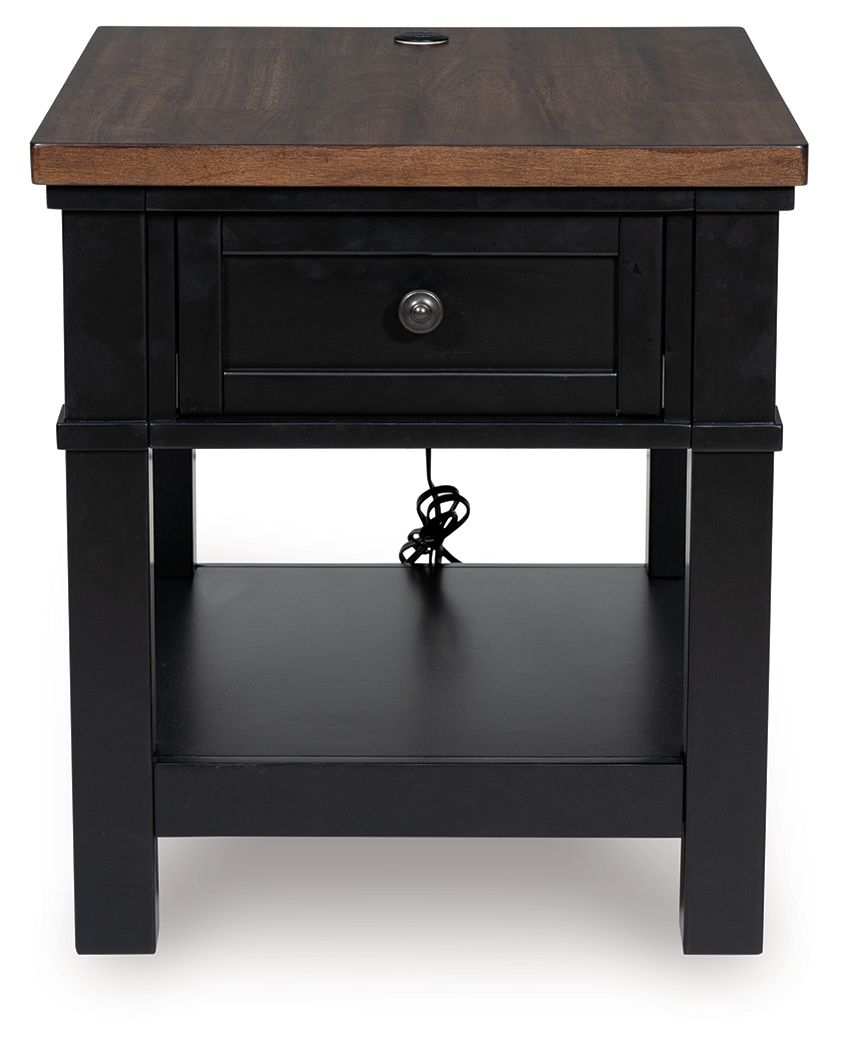 Wildenauer - Brown / Black - Rectangular End Table