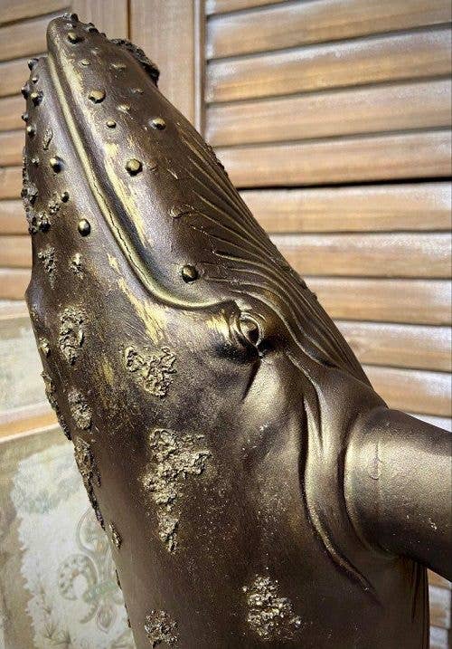 Resin Whale, Bronze,13.5x5.5x16"