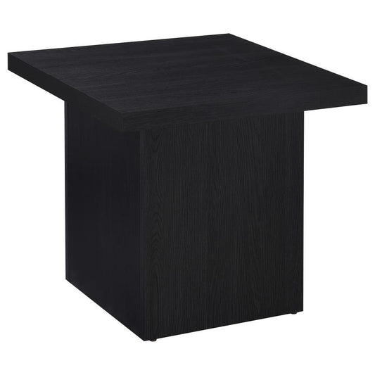 Devar - Square Engineered Laminate End Side Table - Black