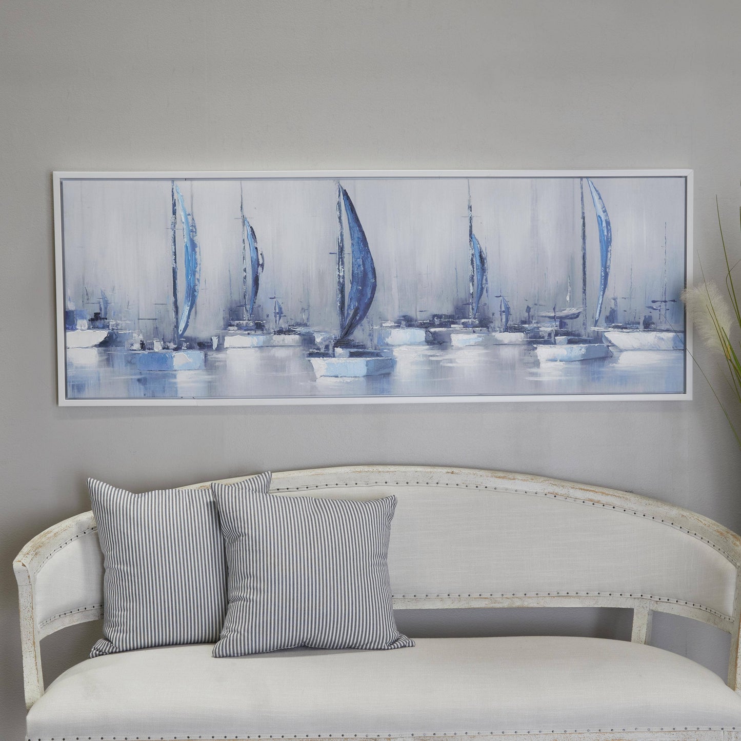 Coastal Blue Canvas Framed Wall Art