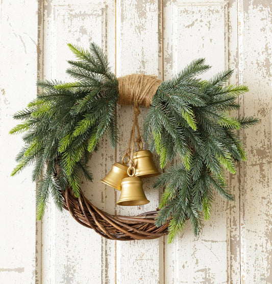 Wreath - Evergreen with Brass Bells (PC)