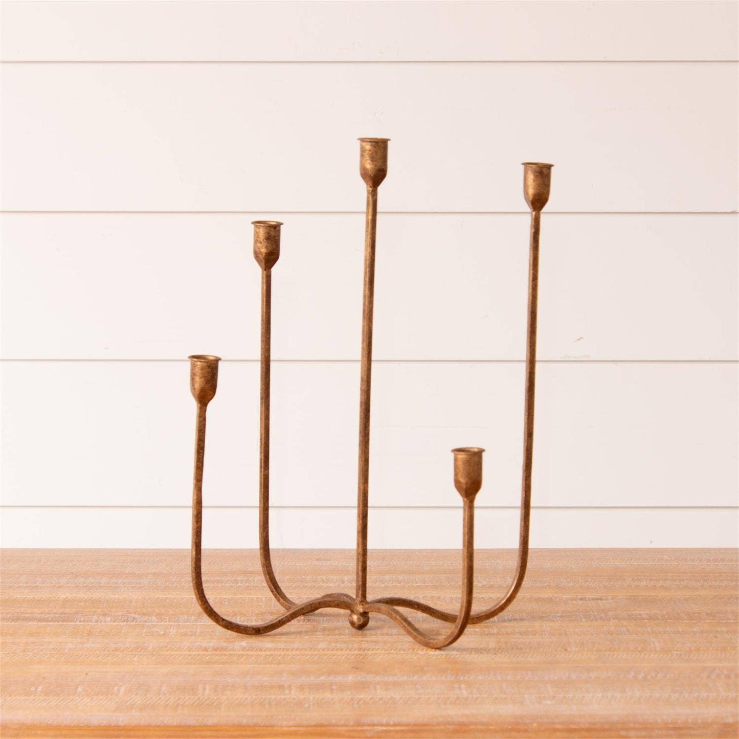 Brass Hand Forged Metal Candelabra (PC) | Gold Candle Holder
