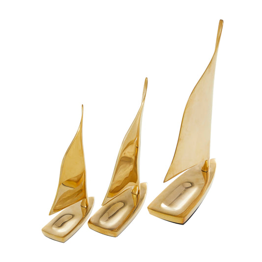 Modern Gold Metal Sculpture Set