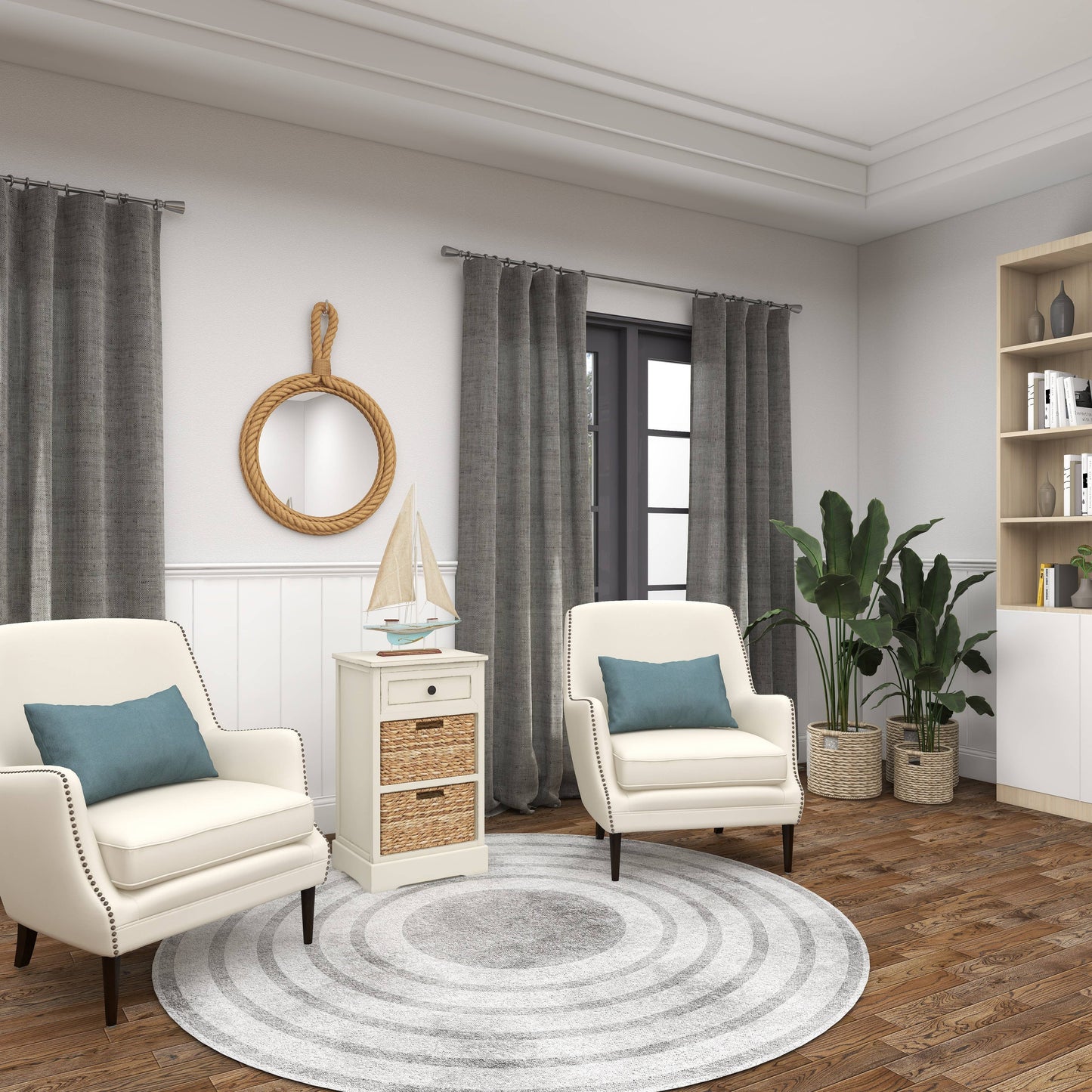 Coastal Brown Jute Rope Wall Mirror