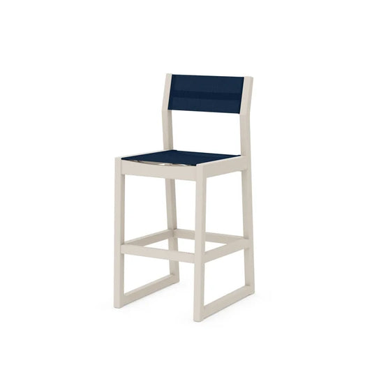 Polywood Edge Sling Bar Chair in Sand/ Navy