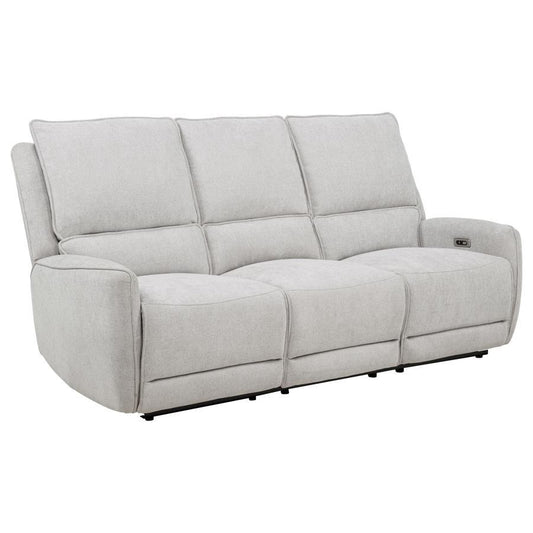 Sylmar - Chenille Upholstered Power Reclining Sofa - Dove Gray