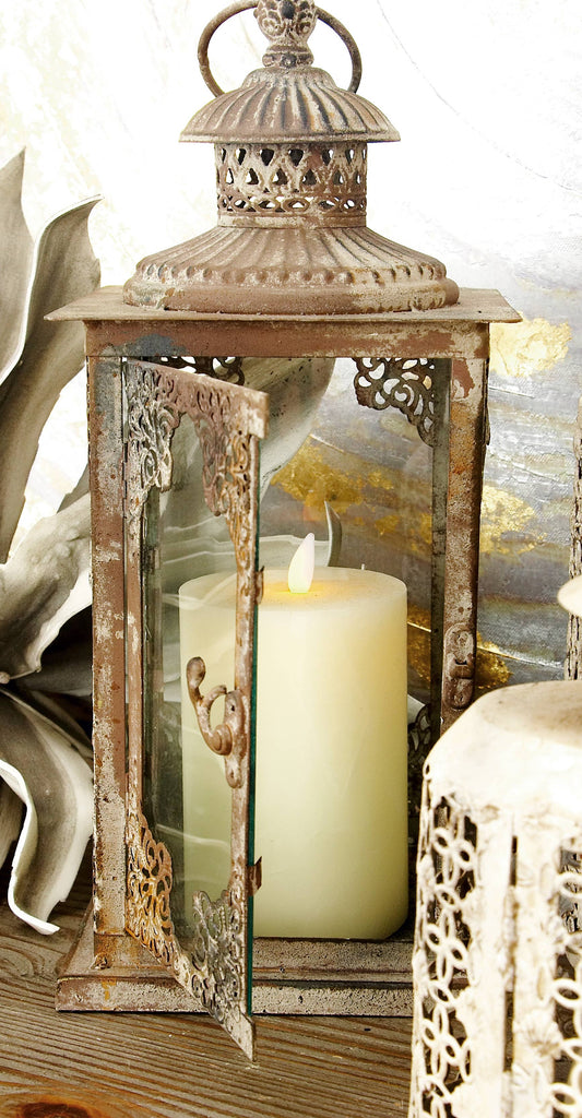 Traditional White Wax Flameless Candle Set