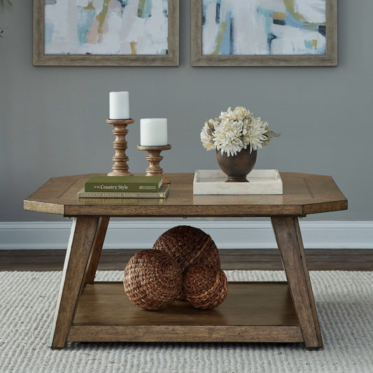 Carolina Park - Octagonal Cocktail Table - Brown