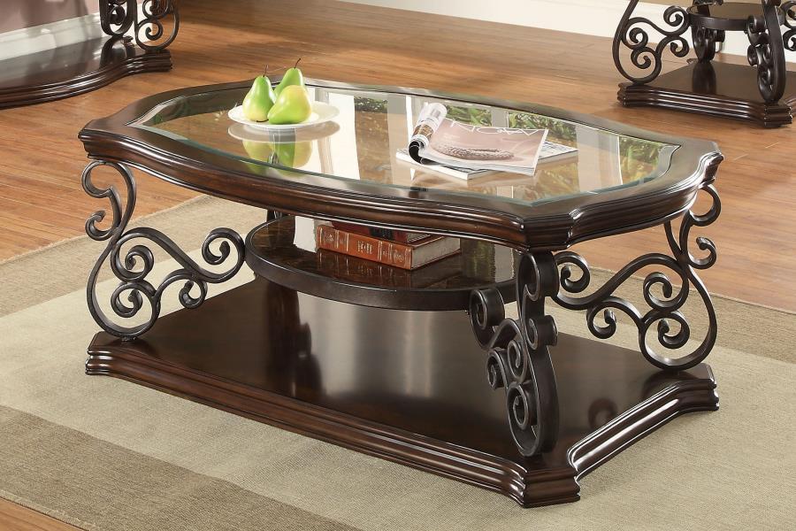 Laney - 1-Shelf Glass Top Rectangular Table