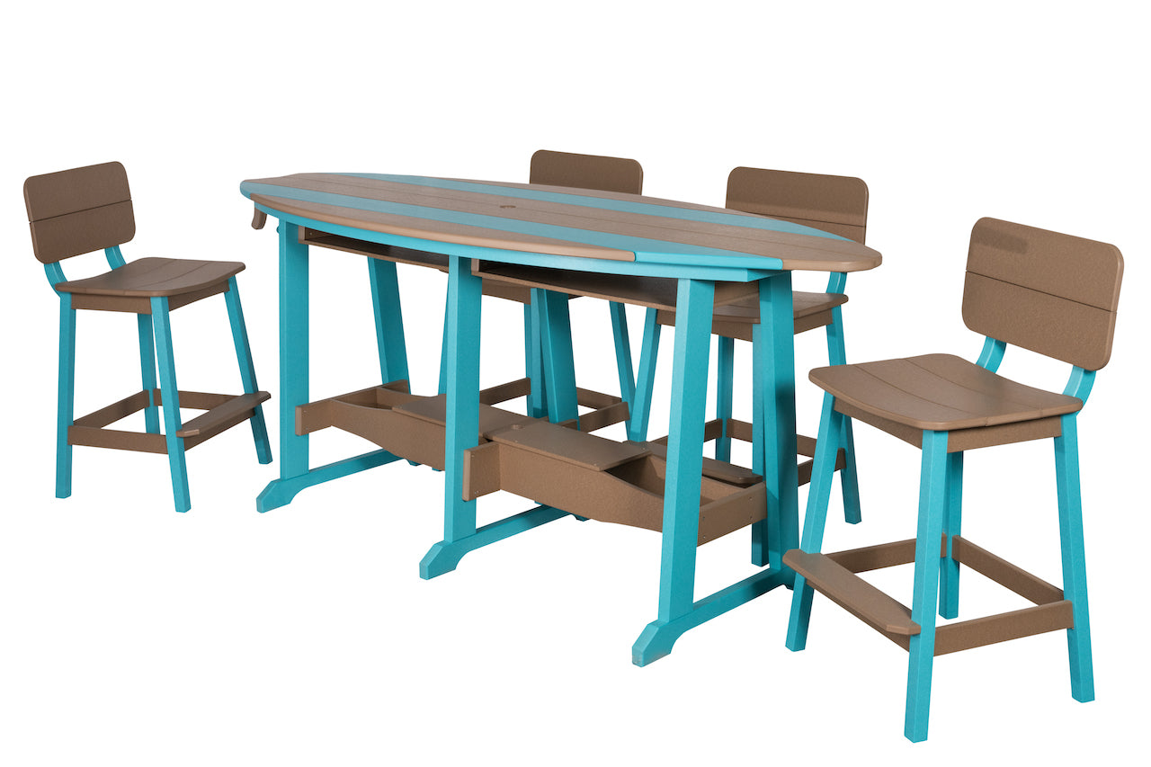 Beaver Dam 8' Surf-Aira Table w/ 6 Saddle Stool with Back